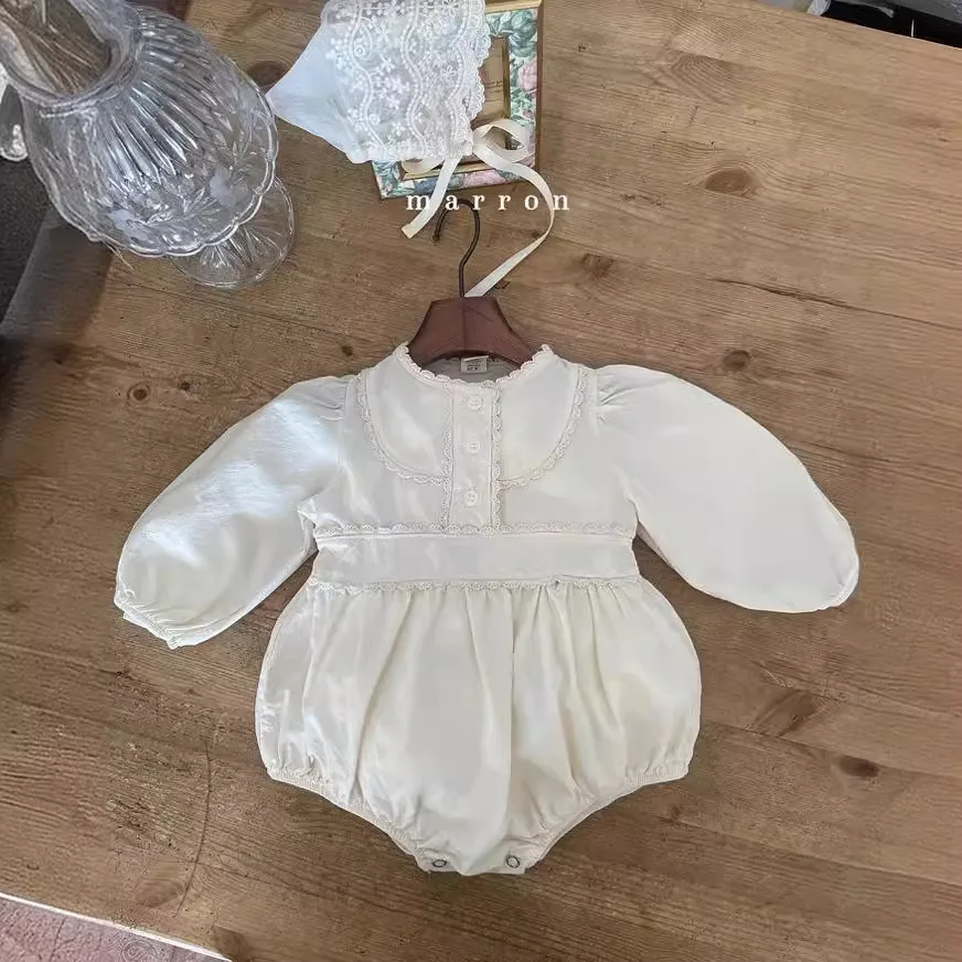 Body de manga larga para bebé, mono de princesa Floral, ropa informal de algodón para recién nacido de 0 a 24 meses, novedad de primavera 2024