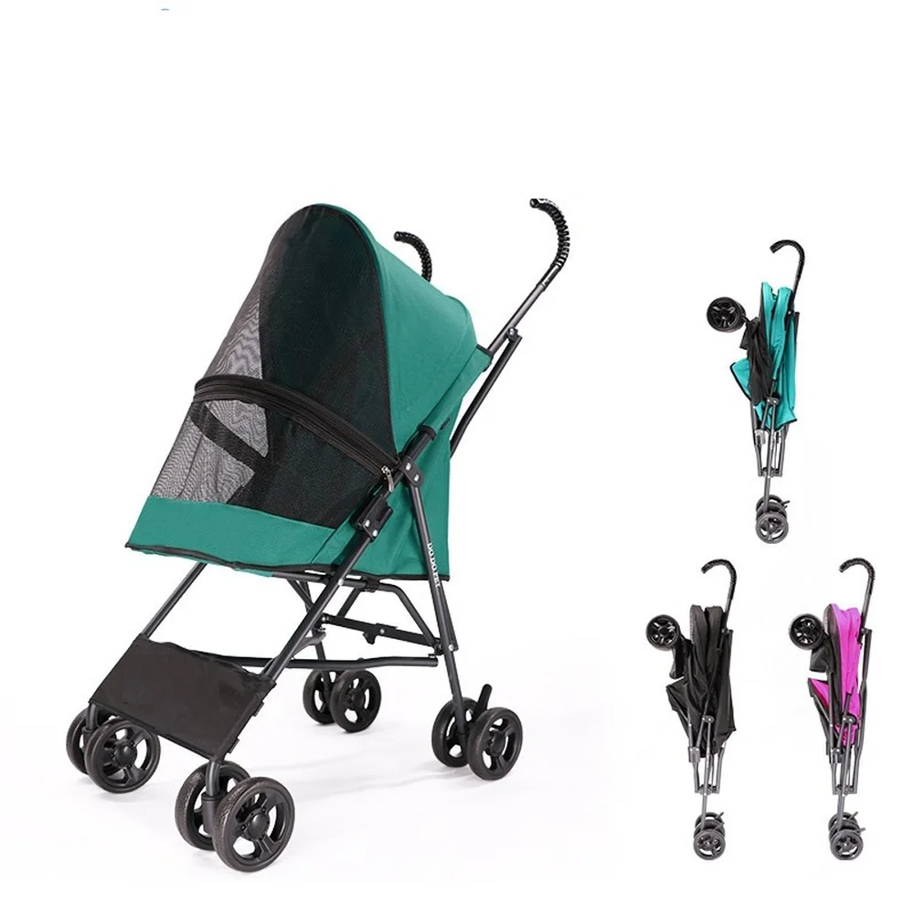 

Foldable Stroller for Small&Medium Dogs and Cats Free Installation Pet Transport Trolley Puppy Pushchair for Teddy Chihuahua