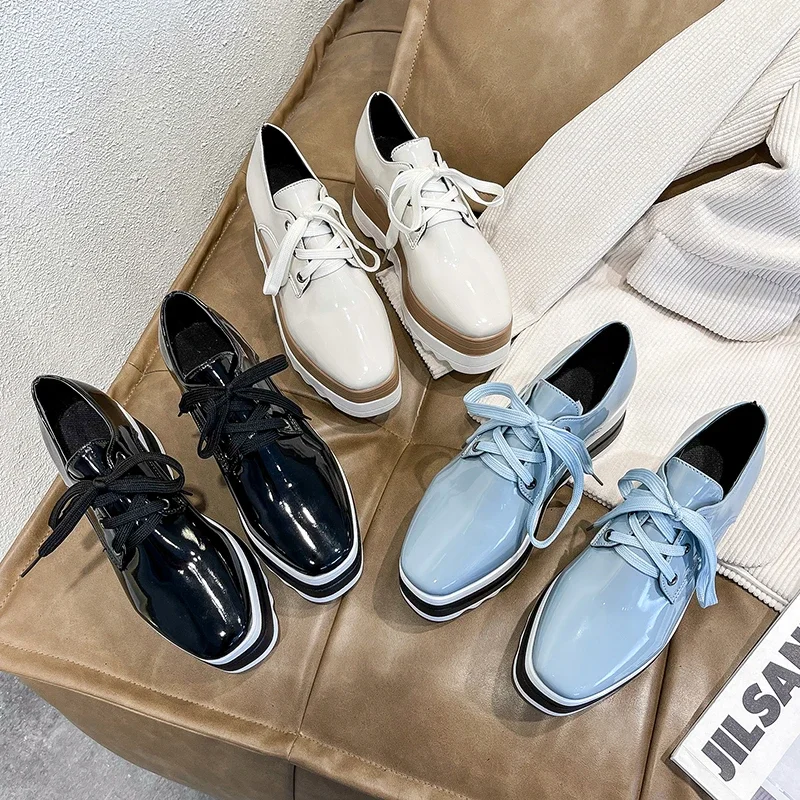 Women flats shoes spring moccasin Fashion creepers shoes lady loafers