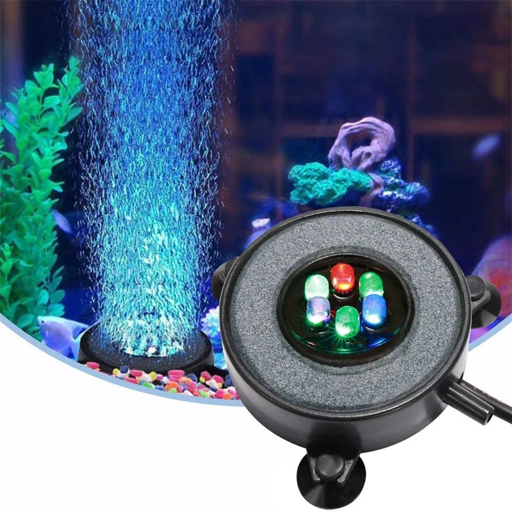 Color Changing LED Aquarium Bubble Light Underwater Air Light Making Oxygen Stone Lamp Submersible Light Fish Tank Accessories pond lights underwater 12v ip68 waterproof led rgb color changing lighting lamps aquarium garden pool tank fountain waterfall