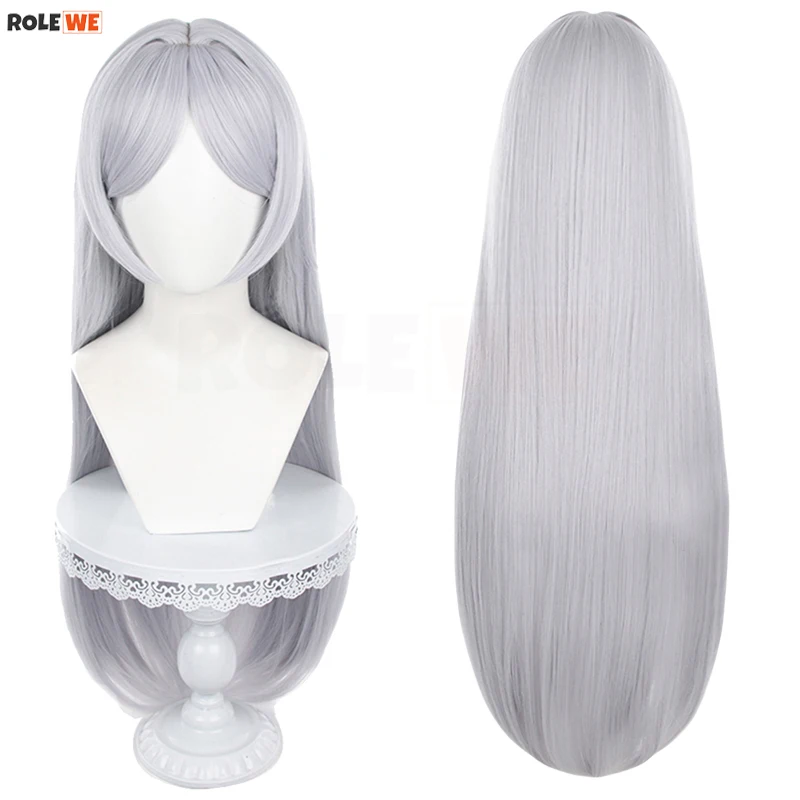 

Frieren Cosplay Wig Anime Long Silver Gray Frieren Heat Resistant Synthetic Hair Halloween Party Wigs + Free Wig Cap