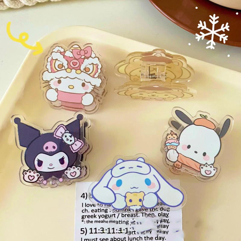 

Kawaii Miniso My Melodycinnamoroll Kuromi Pompompurin Hello Kitty Pochacco Snack Note Holder Sealing Clip Cute Cartoon Pp Clip