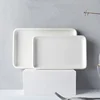 Ceramic Plate White Square Round Western Food Plate Dinner Plate Tableware Multifunctional Storage Tray Home Kitchen Supplies 6
