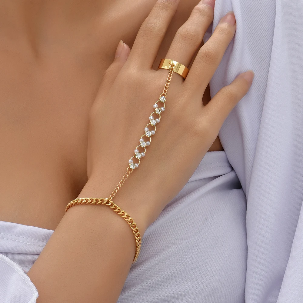 Creative Fashion Trendy Slave Bracelet Ring Hand Palm Bracelet Connected  Finger Ring Zircon Vine Leaf Chain Bracelet With Ring From Joyce525, $1.25  | DHgate.Com