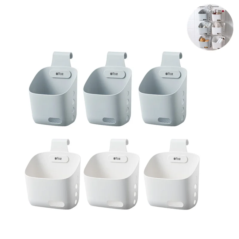 

Storage Mini Bathroom Basket Small Hanging Organizers Kitchen Portable Container Back Things Householdplastic Storage Box