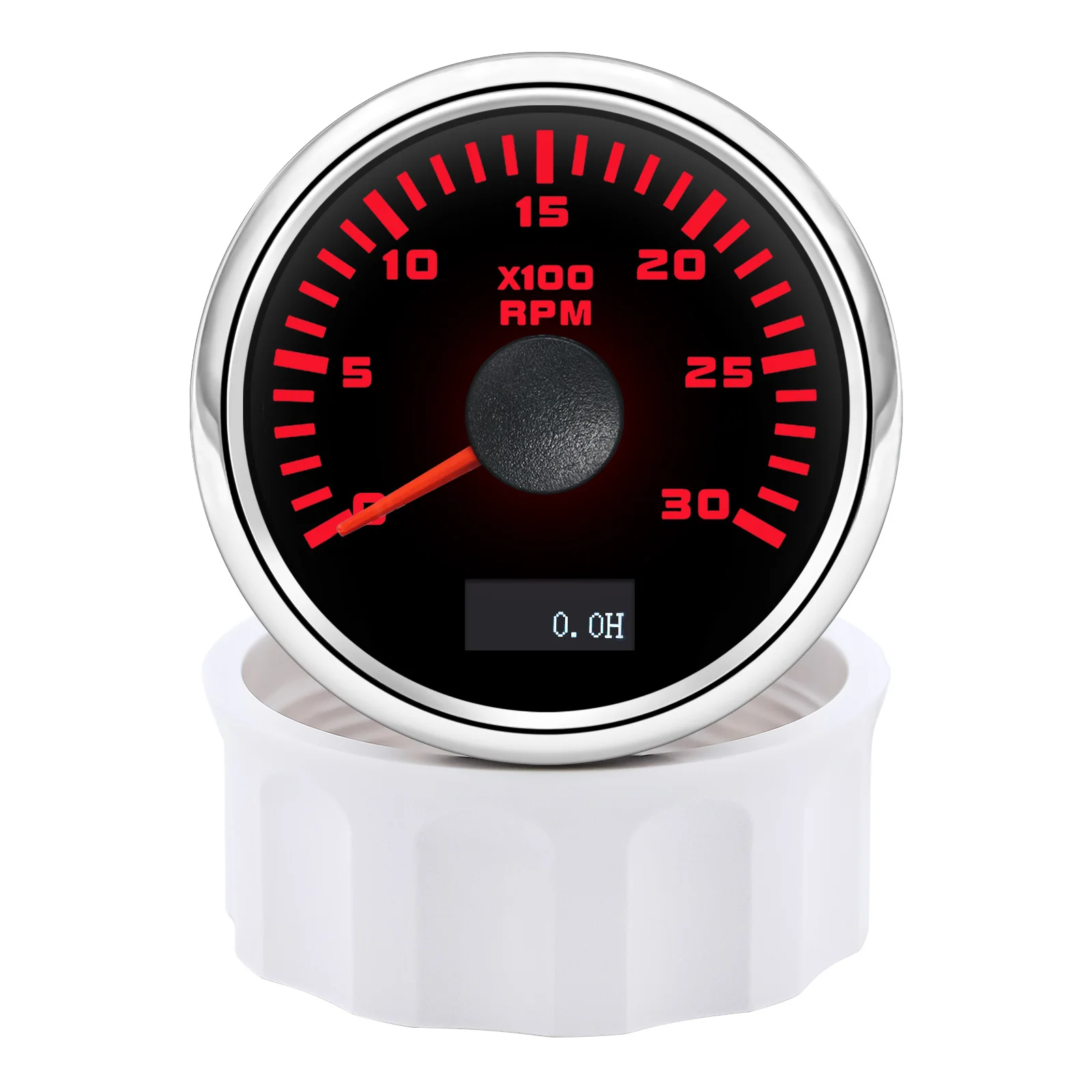 Tachometer Gauge Engine Tachometer Tachometer Meter Engine Hour Meter 3000/4000/6000/7000/8000 RPM 52mm Boat Tachometer Hourmeter Gauge outboard rpm meter Red Backlight boat accessories marine