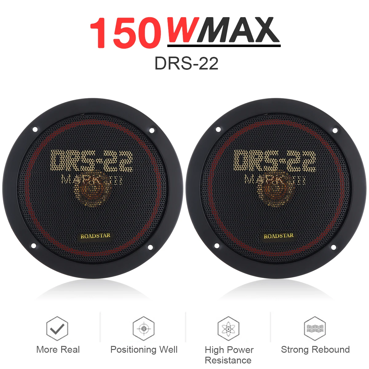 2pcs 6.5 Inch Dual Driver Full Range Frequency Car Coaxial Auto Music Stereo Hifi Speakers with Non Destructive Installation