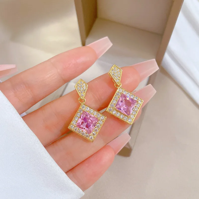 Geometry Square Necklace Earrings Bracelet Jewelry Set Ladies Jewelry Bridal Accessory Set jewelry sets jewelry set