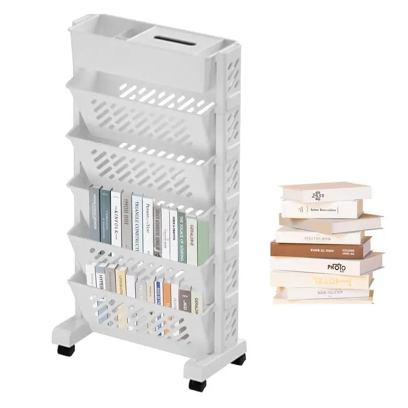 

5 Tier Mobile Storage Rack Multi-Layer Shelf With Wheels Organizer Bookshelf Table Sundry Storage Kitchen Study Storage Cabinet