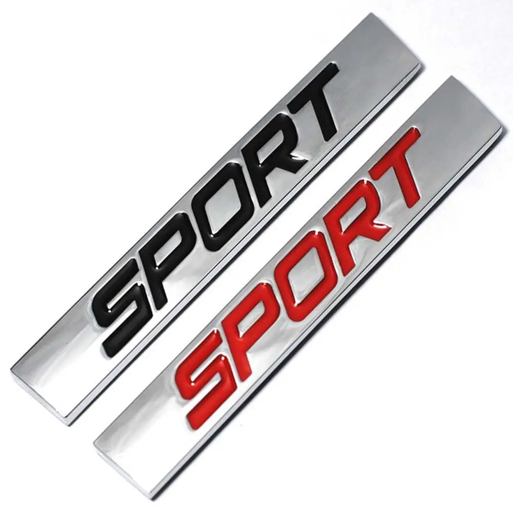 Black Red Sport Logo 3D Metal Emblem Badge - Car Styling Accessory Sticker