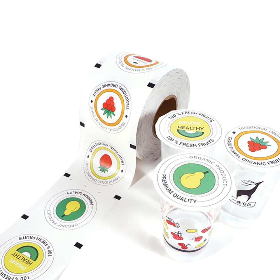 F9095-C Custom Printed Logo & Pattern Boba Cup Sealing Film,Plastic Paper Material for Use in Boba Cup Sealer Machines 3