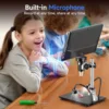RIEVBCAU 10.1'' HDMI Digital Microscope 2000X Coin Microscope with 10 LEDs 20MP Soldering Microscope for Electronics,PCB, Repair 3