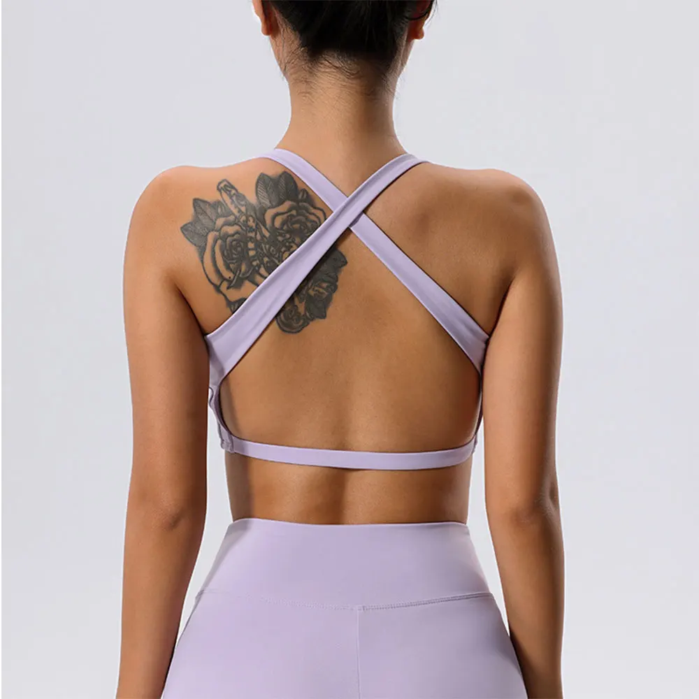 

Women Cross Strap Sports Underwear Top Women Push Up Sport Bra Yoga Gym Crop Top Brassiere Fitness Top Sport Bra Breathable Bras