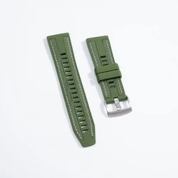 Enhanced Nylon and Silicone Smartwatch Strap, 1:1 Band Bracelet Design - 22mm watch strap (01 Spruce Green)