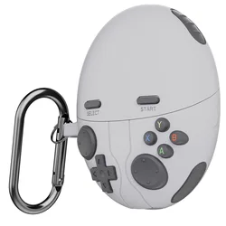 Retro Gaming Silicone Headphone Case with Clip for Huawei FreeBuds6 (Light Gray)