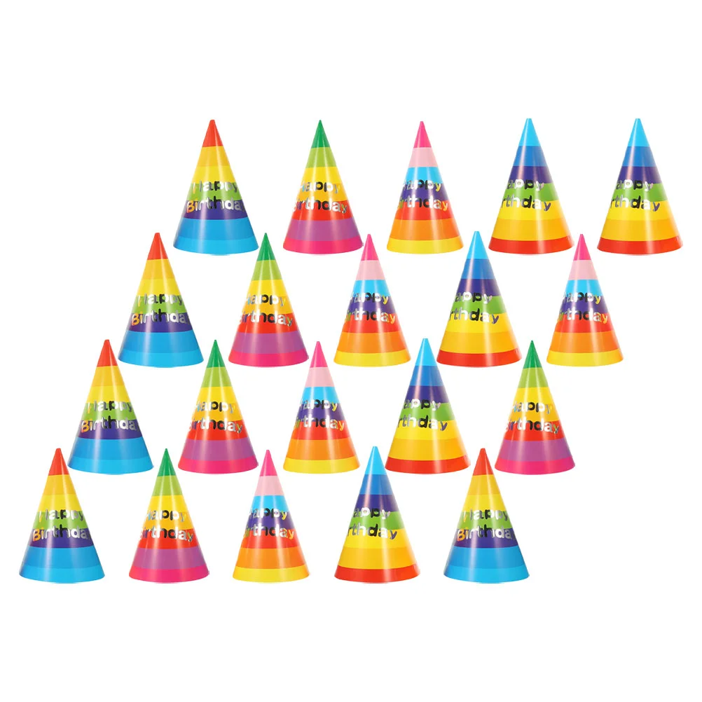 

20Pcs Birthday Party Hats Cone Birthday Hats Party Cone Hats Birthday Caps (Mixed Color)