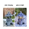 Solar Pagoda Lantern Garden Statue, for Landscape,Balcony,Garden,Patio,Porch Yard Art Ornament, Outdoor Zen Asian Decor 4