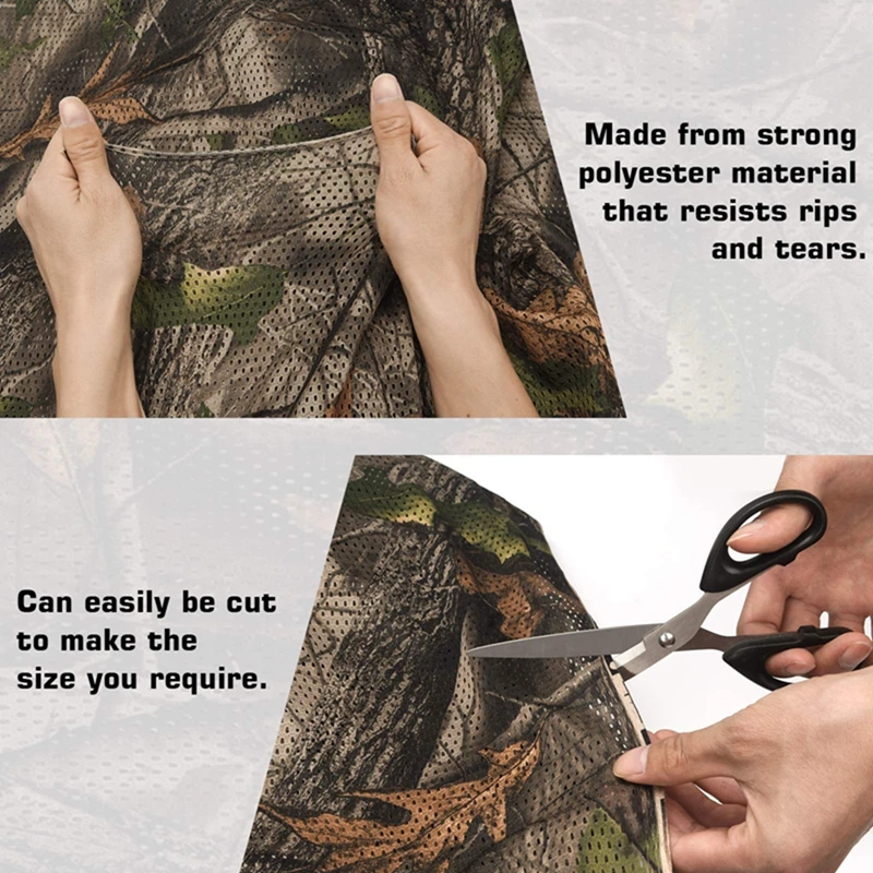 Quiet Net Camo Mesh Hunting Camouflage Cover for Outdoor Bird Photography Duck Blind Garden Decoration 75D Cloth camouflage netting
