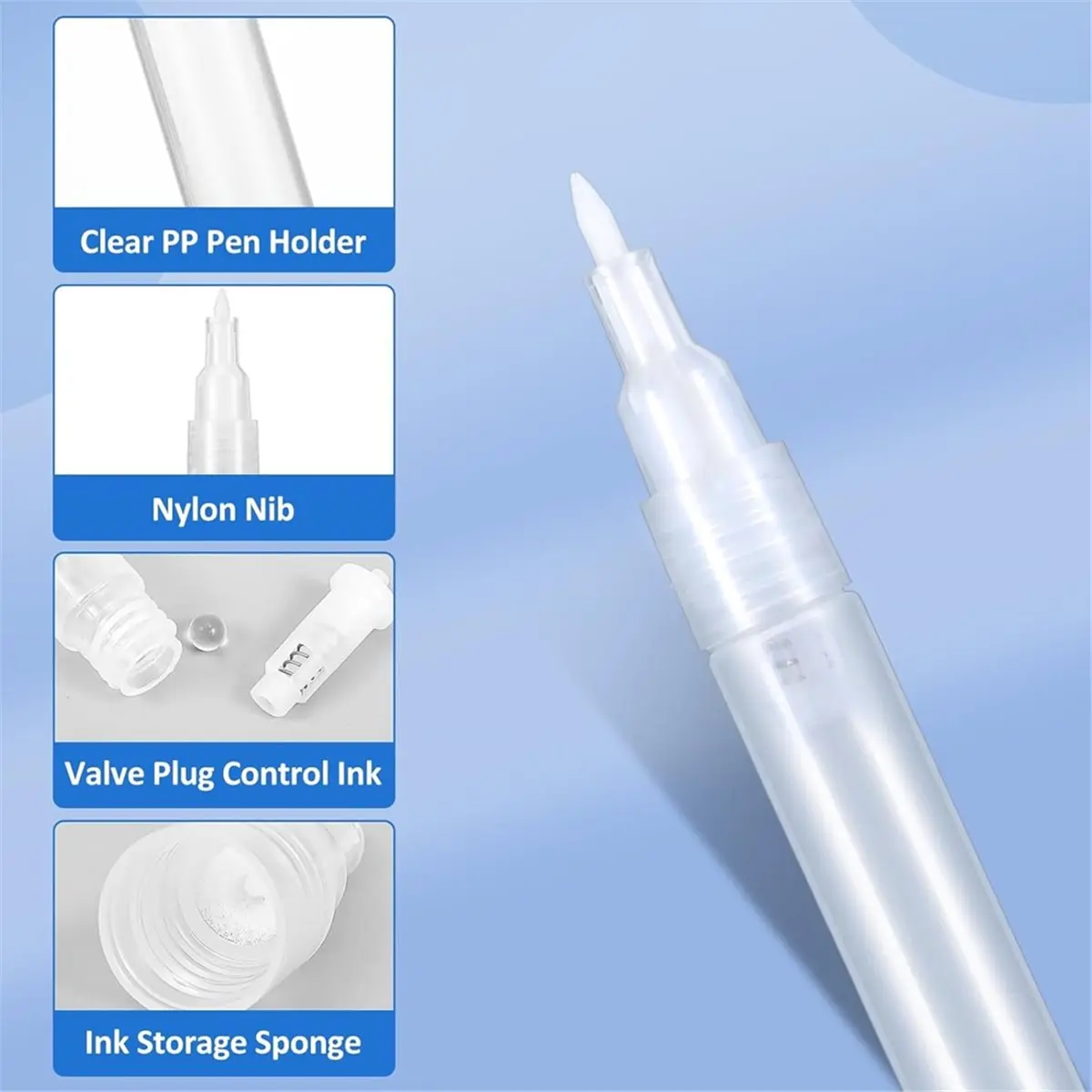 (ABLP) 5개 리필 가능 페인트 마커 0.5mm 초미세 팁, 터치업 페인트 펜, ..