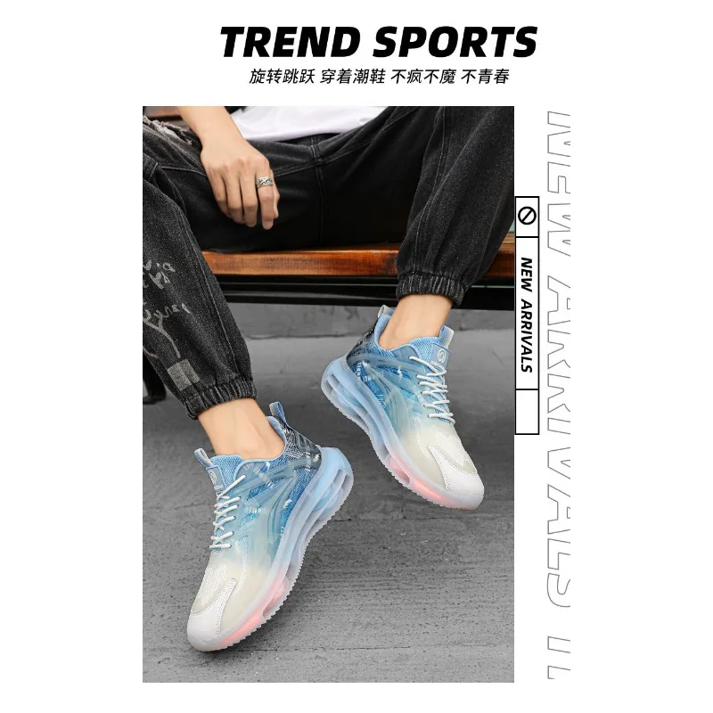 Size 39-44 Men Women Sneakers Air Cushion TPR Sole Air Mash Vamp Light Weight Running Basketball Sports Shoes Couples Trainers