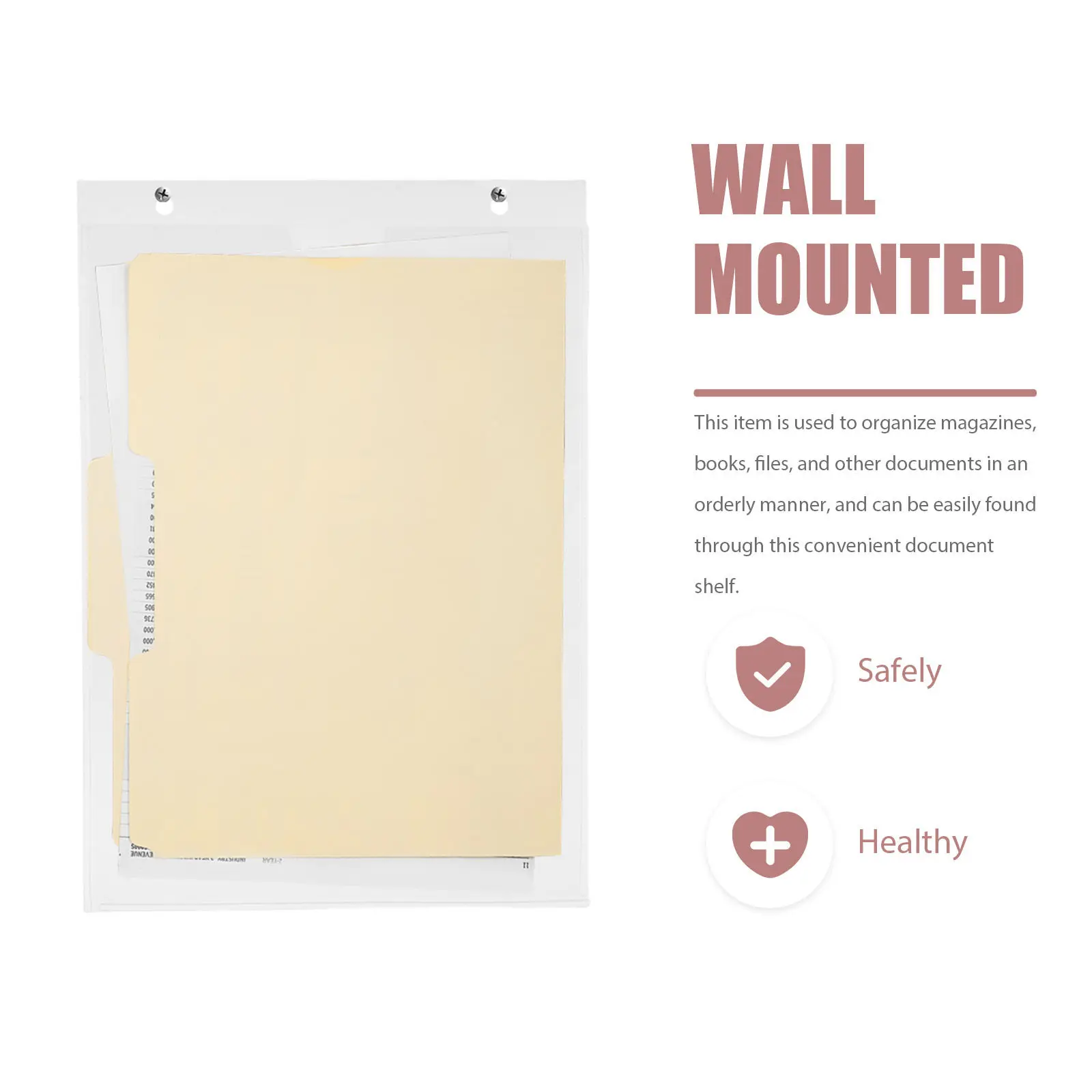 A4 잡지, 브로셔, 사무용 전단지용 투명 아크릴 벽걸이 파일 정리대 - 소매점 및 현대적인 문학물품 전시용 세련된 디자인