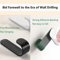 6/12/24Pcs Self Adhesive Strong Wall Hooks Towel Door Key Bag Coat Hook Holder Kitchen Bathroom Accessories Home Organizer 2