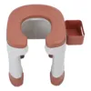 Toilet Shower Chair Folding Khaki Non Slip Base Heavy Duty Commode Toilet Chair with Tissue Box for Pregnant Women for Bathroom 2