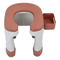 Toilet Shower Chair Folding Khaki Non Slip Base Heavy Duty Commode Toilet Chair with Tissue Box for Pregnant Women for Bathroom 2