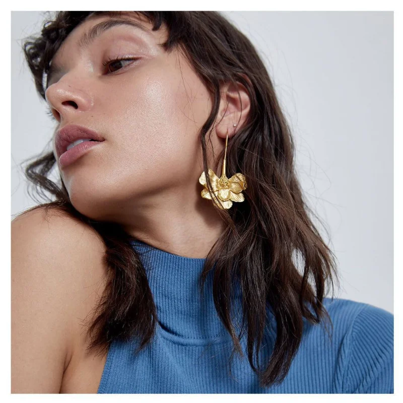 Vintage těžký kov náušnice zlatý aršík skoba punková kov geometrické retro prohlášení ženské ucho háčků ženy dívčí náušnice šperků