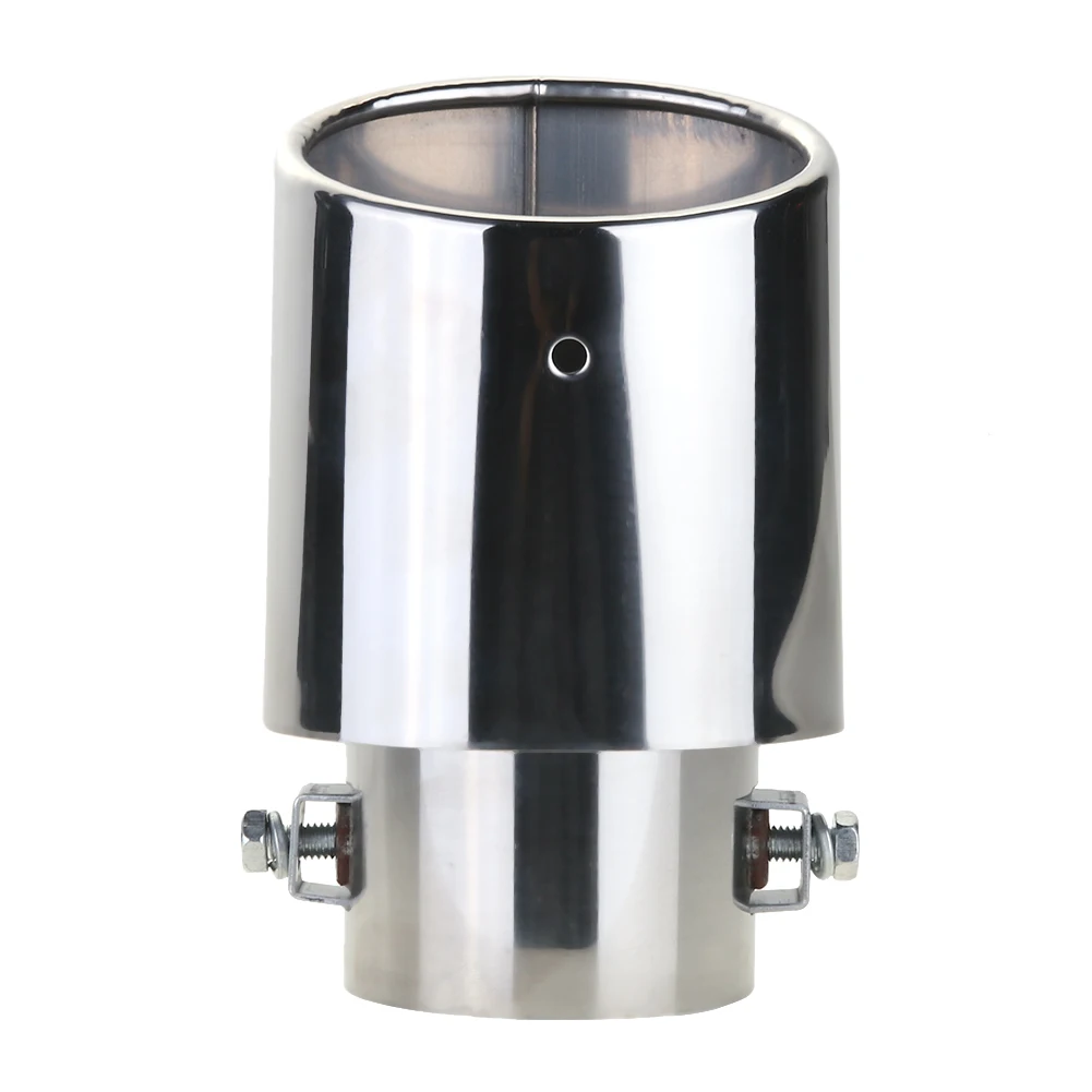 Universal Exhaust Muffler Stainless Steel Exhaust Pipe Tail Chrome Round Exhaust Tail Muffler Noise Reduction Car Accessories