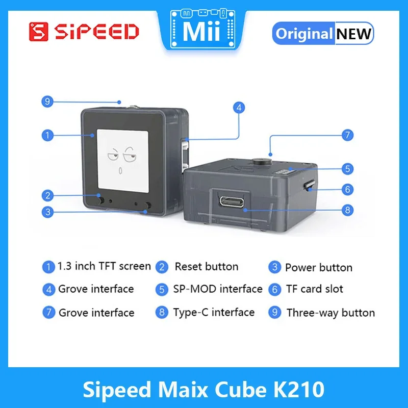 Sipeed Maix Cube K210 AI + LOT ̴  ׷κ ̽, 1.3 ġ LCD,    ĸ ī޶ , ǰ