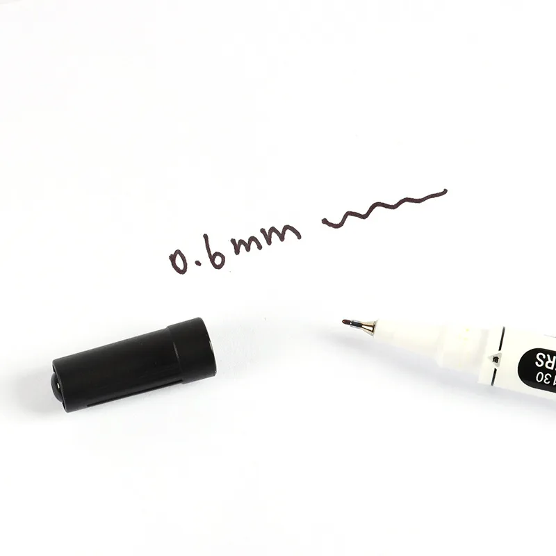 1 Pcs Double-headed Line Pen Painting Stroke Hook Line Black Oily Double-headed Marker Pen Art Stationery