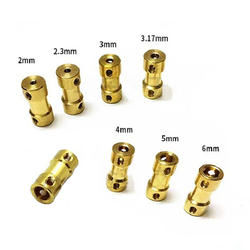 Shaft Coupler Brass Transmission Joint Connector Sleeve Adapter 2mm-6mm