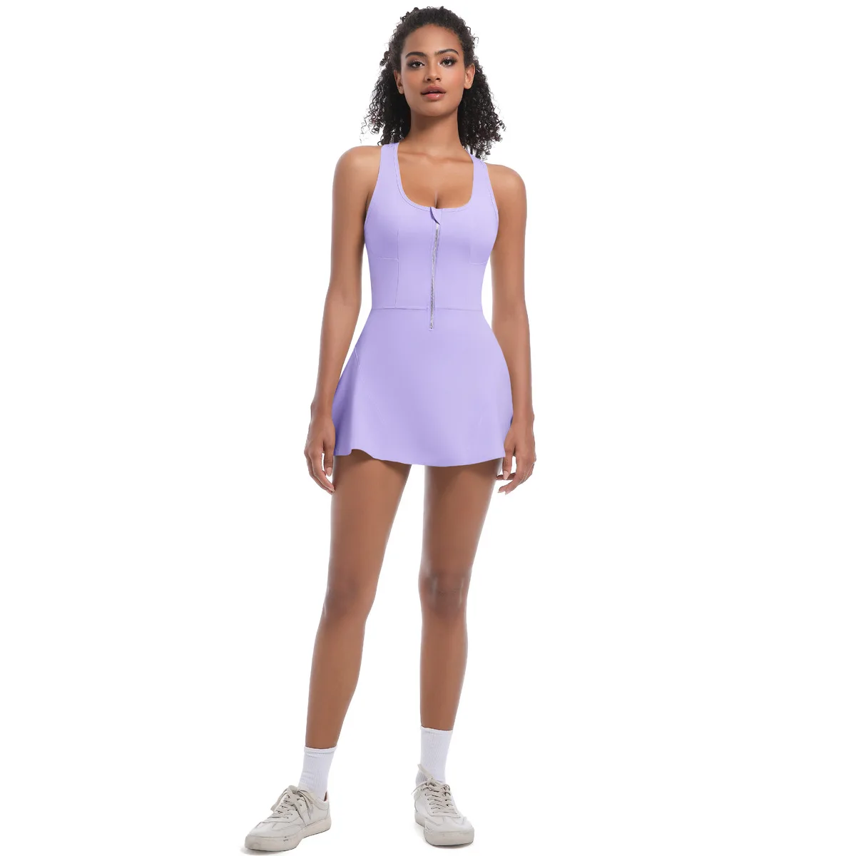 2025 New Nude Feel Anti-exposure Basic Sports Dress Outdoor Running Jumpsuit Fitness Yoga Tennis Skirt