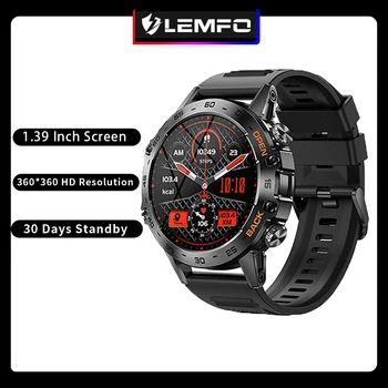 LEMFO 스마트 워치 2023 Smartwatch 남자 블루투스 전화 스포츠 시계 400Mah 배터리 8763E 30 일 대기 1.39 인치 360*360 HD 화면