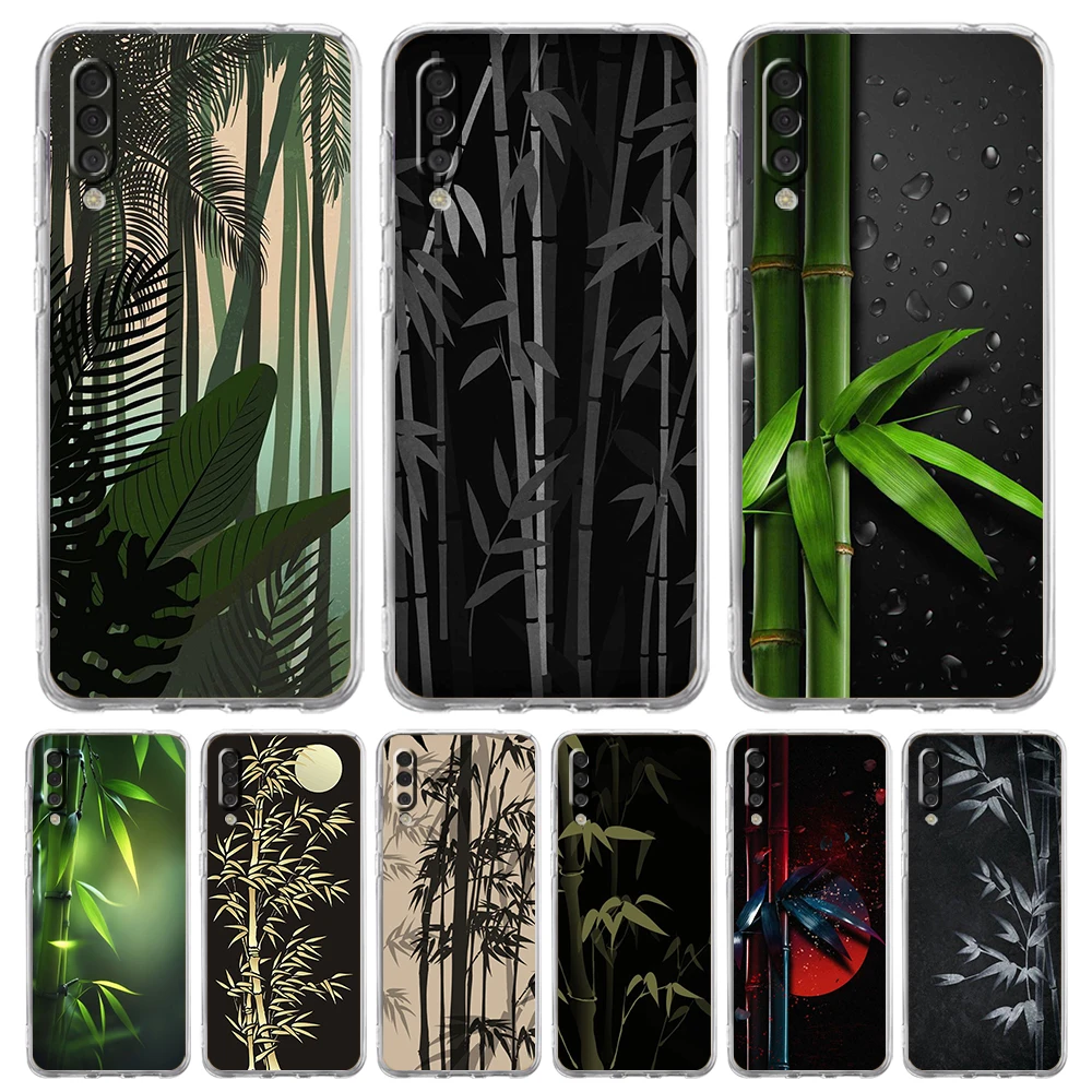

Bamboo Phone Case for Samsung Galaxy A12 A22 A10 A20 A30 A40 A50 A52 A02 A03S A04 Transparent Shockproof Soft Shell Coque Capas