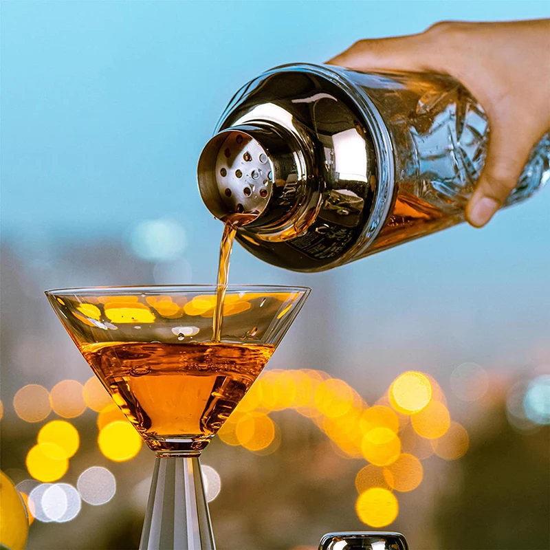 Crystal Glass Cocktail Shaker 17oz Martini Shaker Glass