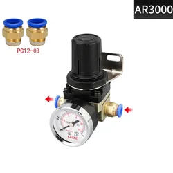Enhanced Air Pressure Relief Regulator Valve with Fittings (AR3000 12mm Fitting)