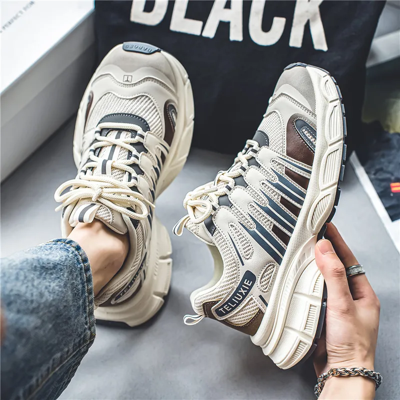 

2024 Spring Men Shoes Fashion Chunky Sneakers Height Increasing Casual Shoes Male Trainers Sports Shoes Zapatos Hombre