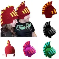 Men Women Hat Beanie Crochet Knit Roman Cosplay Knight Earflap Helmet 1
