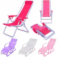 Mini 1:6 Scale Playing House Garden Bench Doll Beach Chair Foldable Deckchair Dollhouse Furniture Toy Accessories Gifts 1