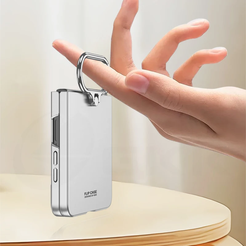 Ultra-thin Armor Ring Holder Case for Samsung Galaxy Z Flip 7 Back Screen Glass