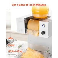 SucceBuy Machine à glace pilée 40-80 kg/24h avec lame en acier, machine à neige électrique, pré-refroidissement rapide en 90 secondes 2