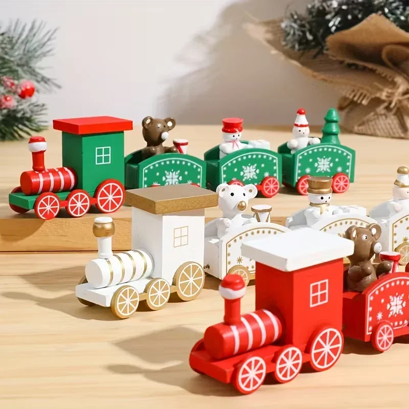 Christmas Train Merry Christmas Decorations for Home 2025 Xmas Plastic Train Ornament Navidad Gifts 2026 New Year Party Decor