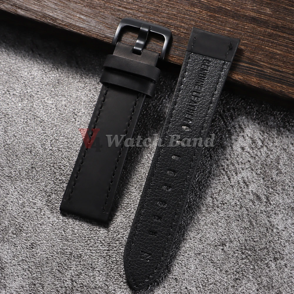 Vintage Sport Leather Watch Band with Stainless Steel Buckle