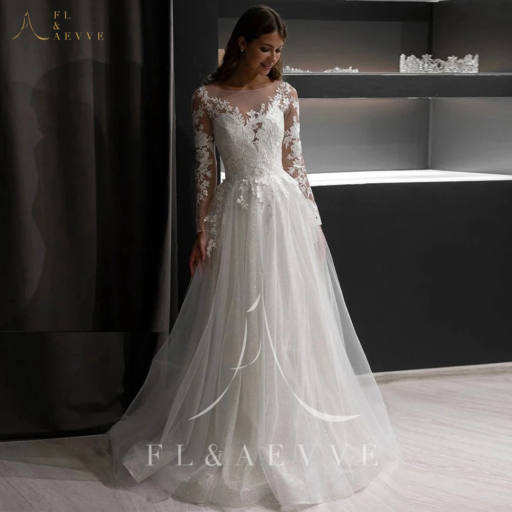 

Ivory Tulle Wedding Dresses Elegant Party Dresses for Women 2024 V Neck Long Sleeve Female Dress Bride Robe Womens Brides Dress