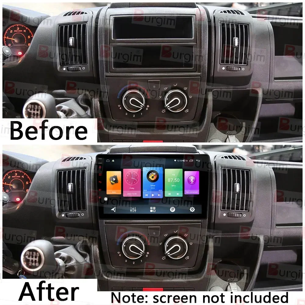 Burgim Car Android Radio Frame For Fiat Ducato Peugeot Boxer Citroen Jumper 2006- 9 inch Stereo Panel Harness Wire Canbus radio installation frame radio frame radio installation accessories radio panel