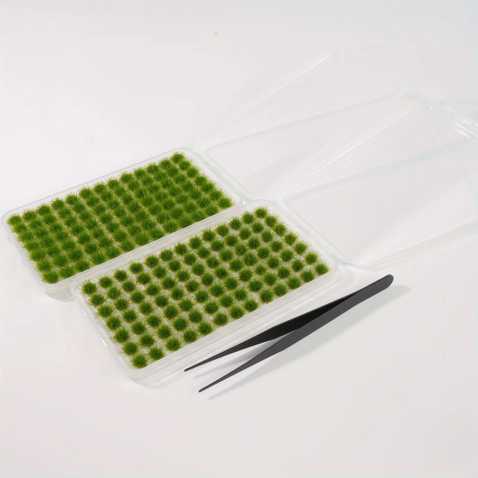 Enhanced Static Model Grass Tuft Kit with Tweezers and Storage Box for Patios and Terrain Projects