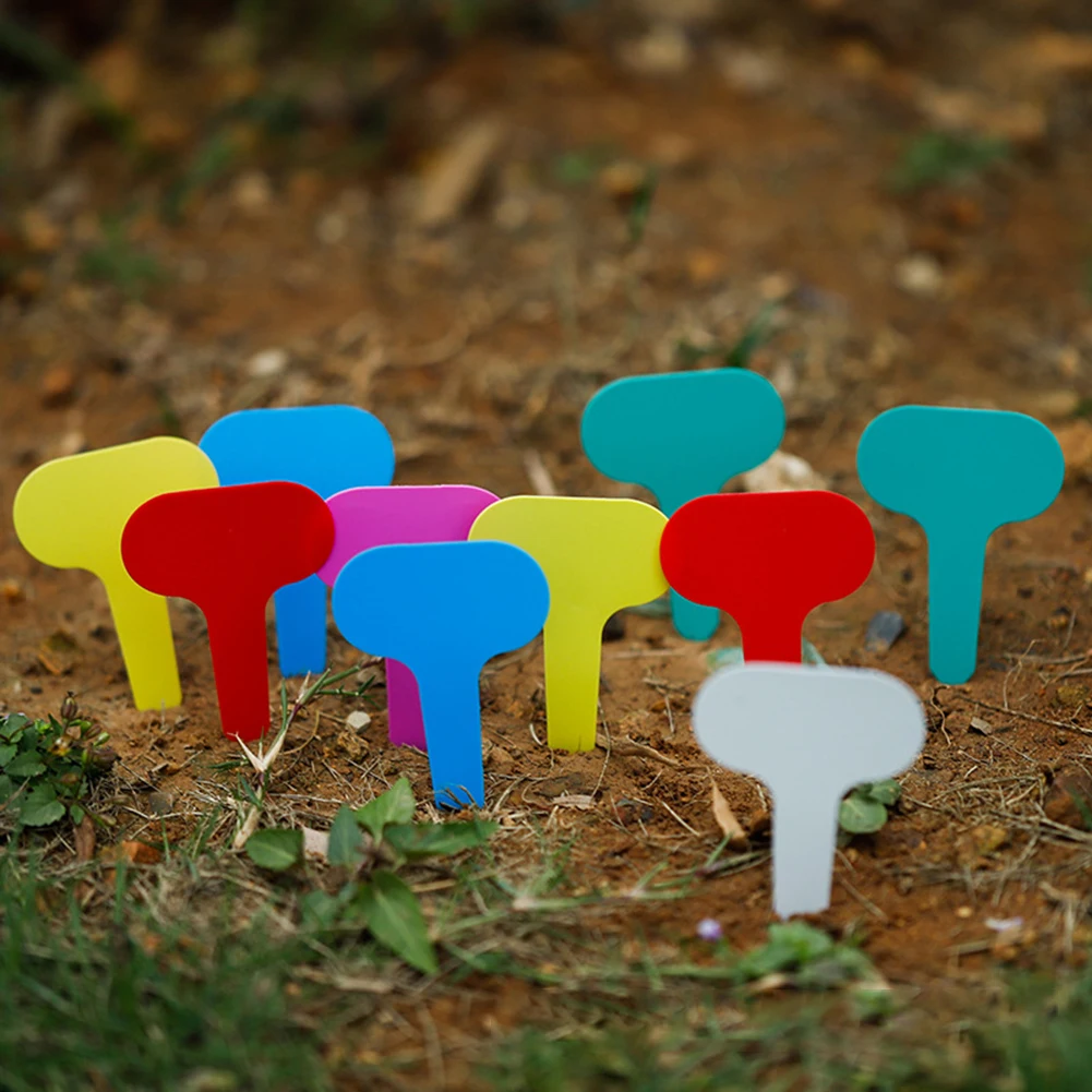 Plant Labels 50/100Pcs Reusable Plastic Plant Markers T-type Tags Nursery Garden Decor Tags for Plants Flower Pot Garden Supplies plant labels
