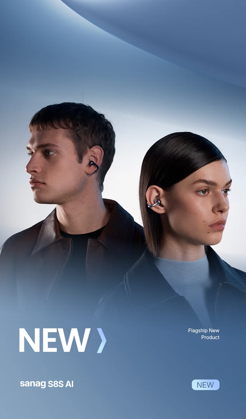 Sanag S8S AI Ear Clip Earphones AI Translation Bluetooth 5.4